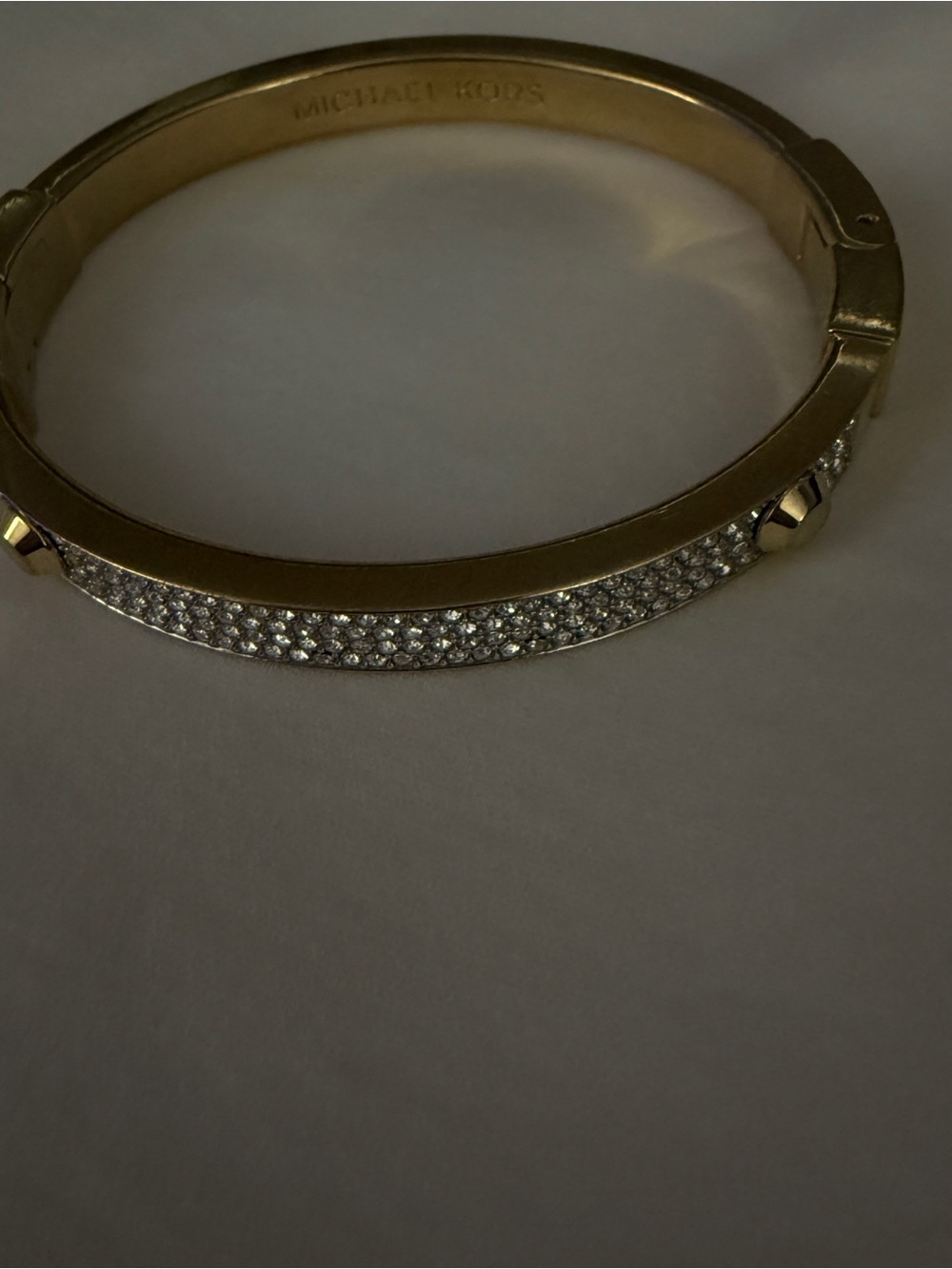 Michael Kors Gold-tone Crystal Pavé Bangle Bracelet - Picture 3 of 4
